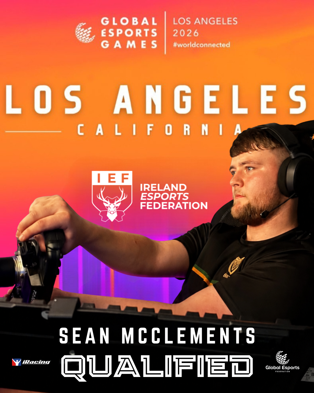 Sean McClements, qualified for the Global Esports Games in iRacing